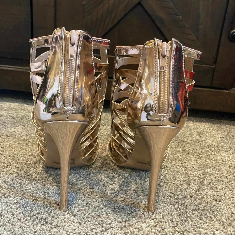 Qupid Rose Gold Heels - Glee-329 - Size 8.5